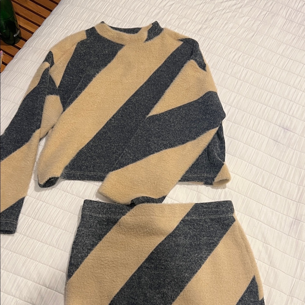 Maeve Tan and Black Striped Set